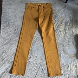 GARNET HILL Jeans mustard yellow jeans slim leg stretch mid rise size 10 long